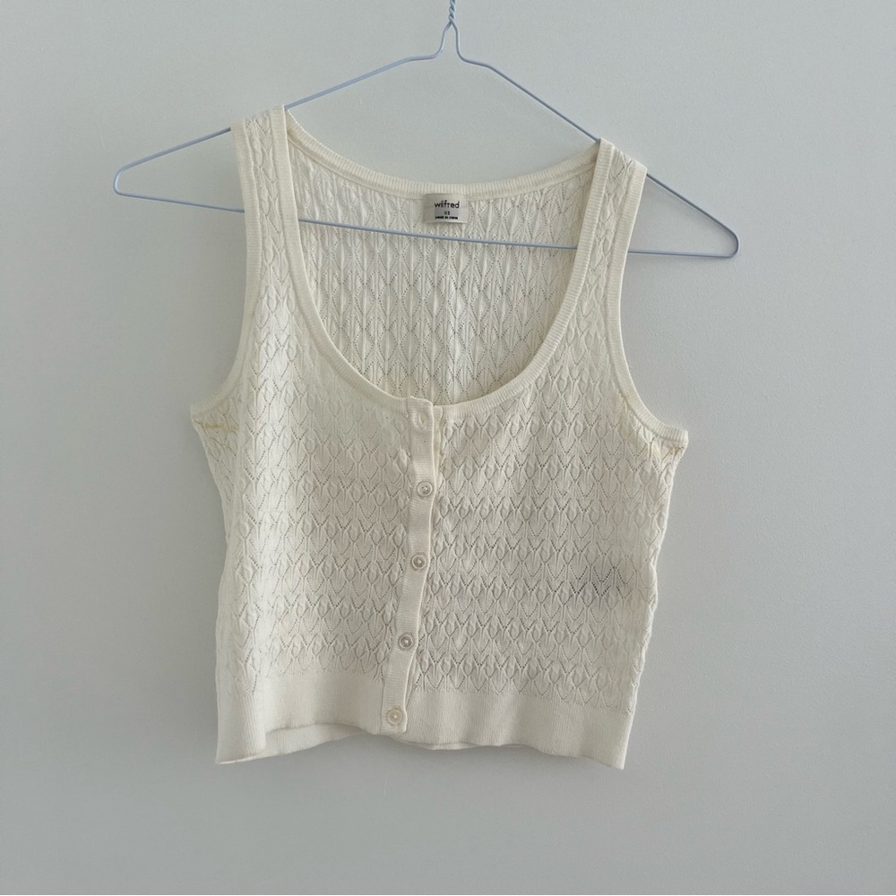 Aritzia white knit top